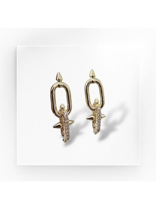 Premium Seri Tasarım Taşlı Çelik Küpe