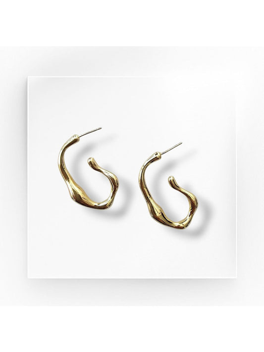 Premium Seri Kadın Dalgalı Çelik Küpe