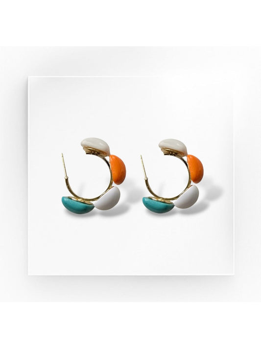 Premium Seri Kadın Renkli Halka Küpe