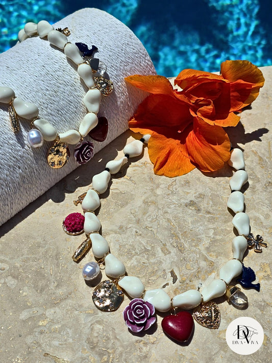 Pearl Garden Charm Kolye (KOD-216)