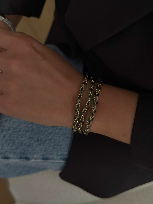 Multi Style Dorika Zincirli İp Detaylı Bileklik (KOD-378)