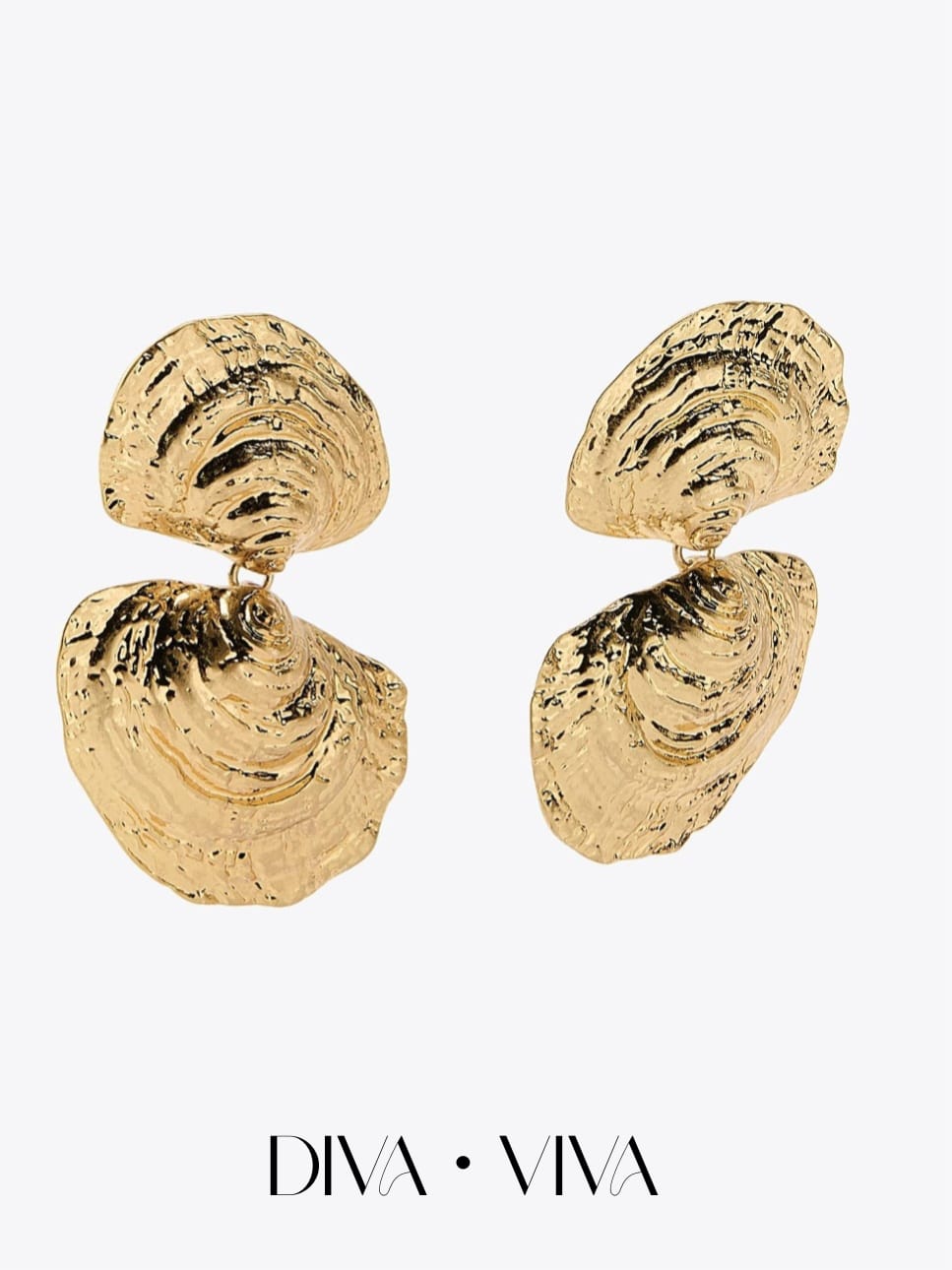 Golden Shell Drop Küpe (KOD-075)