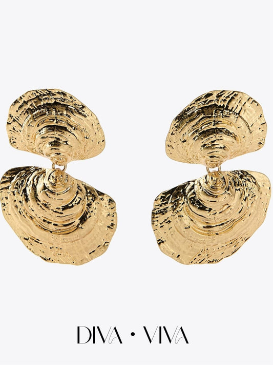 Golden Shell Drop Küpe (KOD-075)