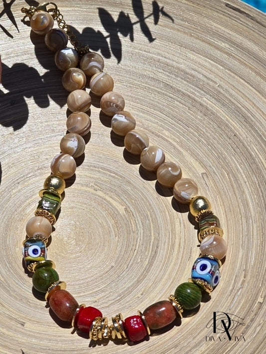 Soleia XVIII – Eye Mosaic Labradorit Kolye (KOD-210)