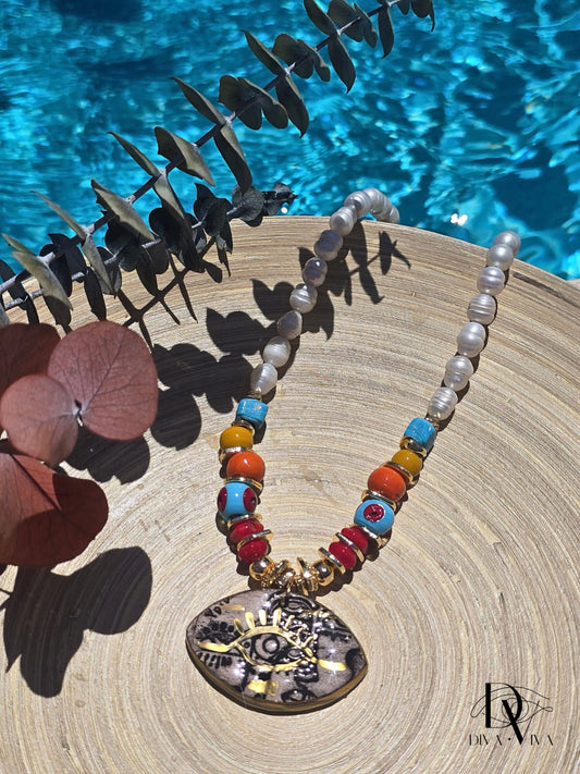 Soleia XXII – Azure Eye Amulet Kolye (KOD-214)