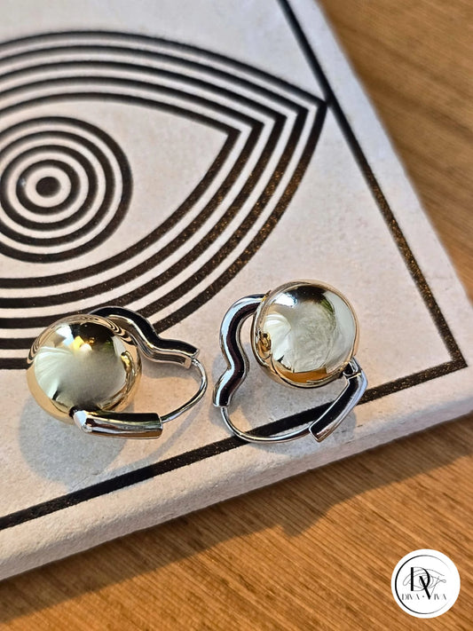 Glow Earrings – Gold ve Silver Kaplama Kalp Küpe (KOD-344)