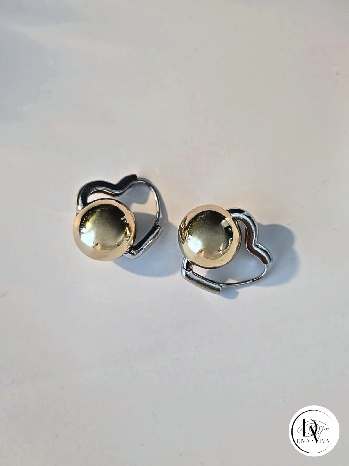 Glow Earrings – Gold ve Silver Kaplama Kalp Küpe (KOD-344)