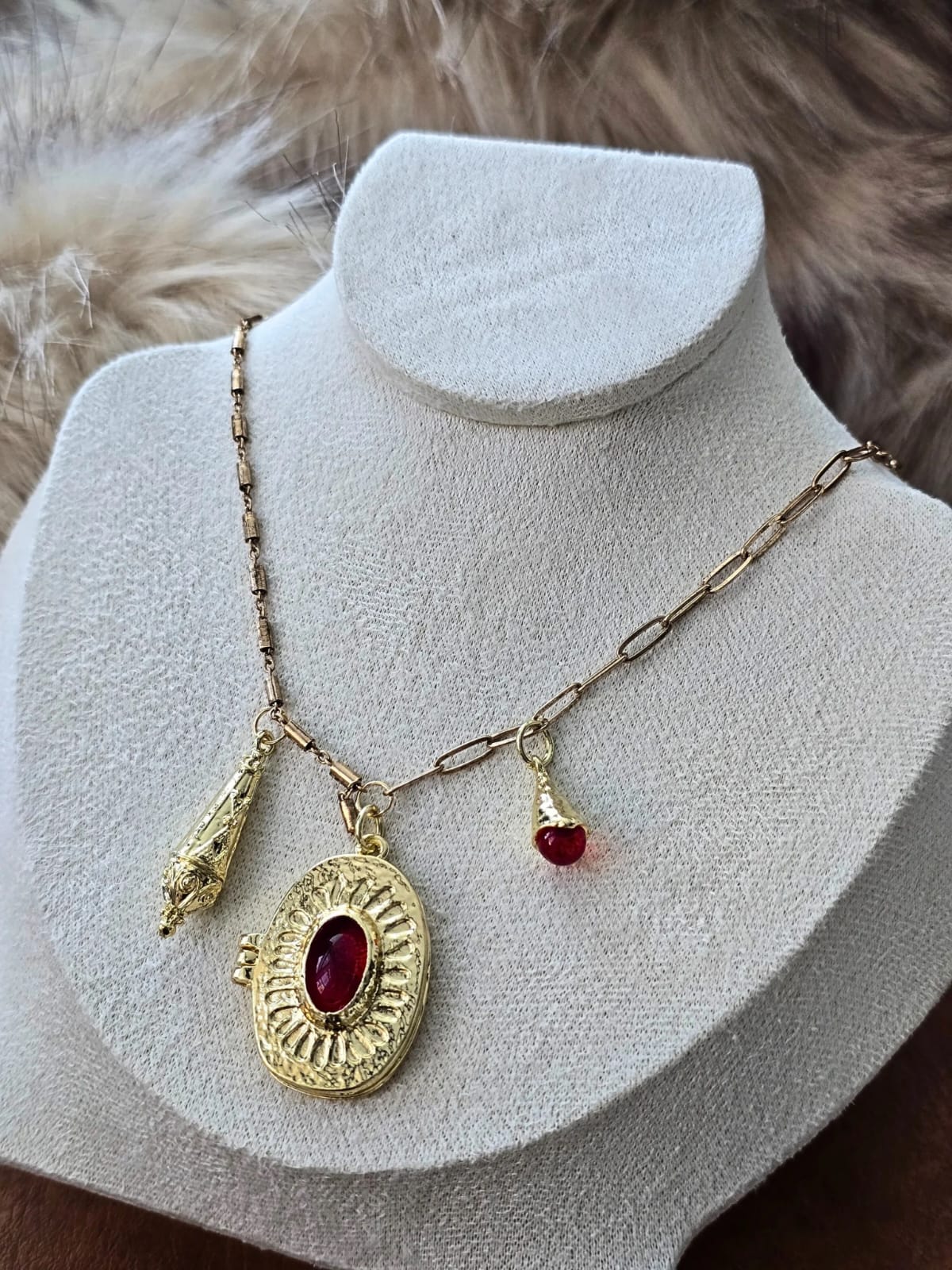 Muse Necklaces - 3'lü Zincir Madalyon Trend Kolye (KOD-373)