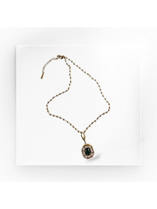 Premium Seri Serenay Taşlı Model Dorika Zincir Çelik Kolye (DML9995)