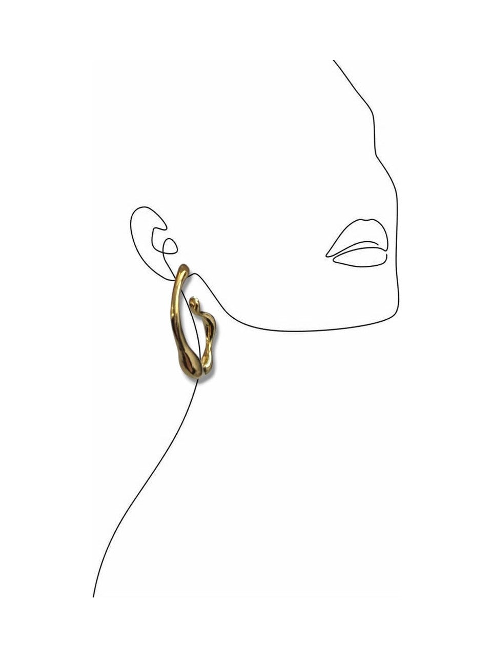 Premium Seri Kadın Dalgalı Çelik Küpe