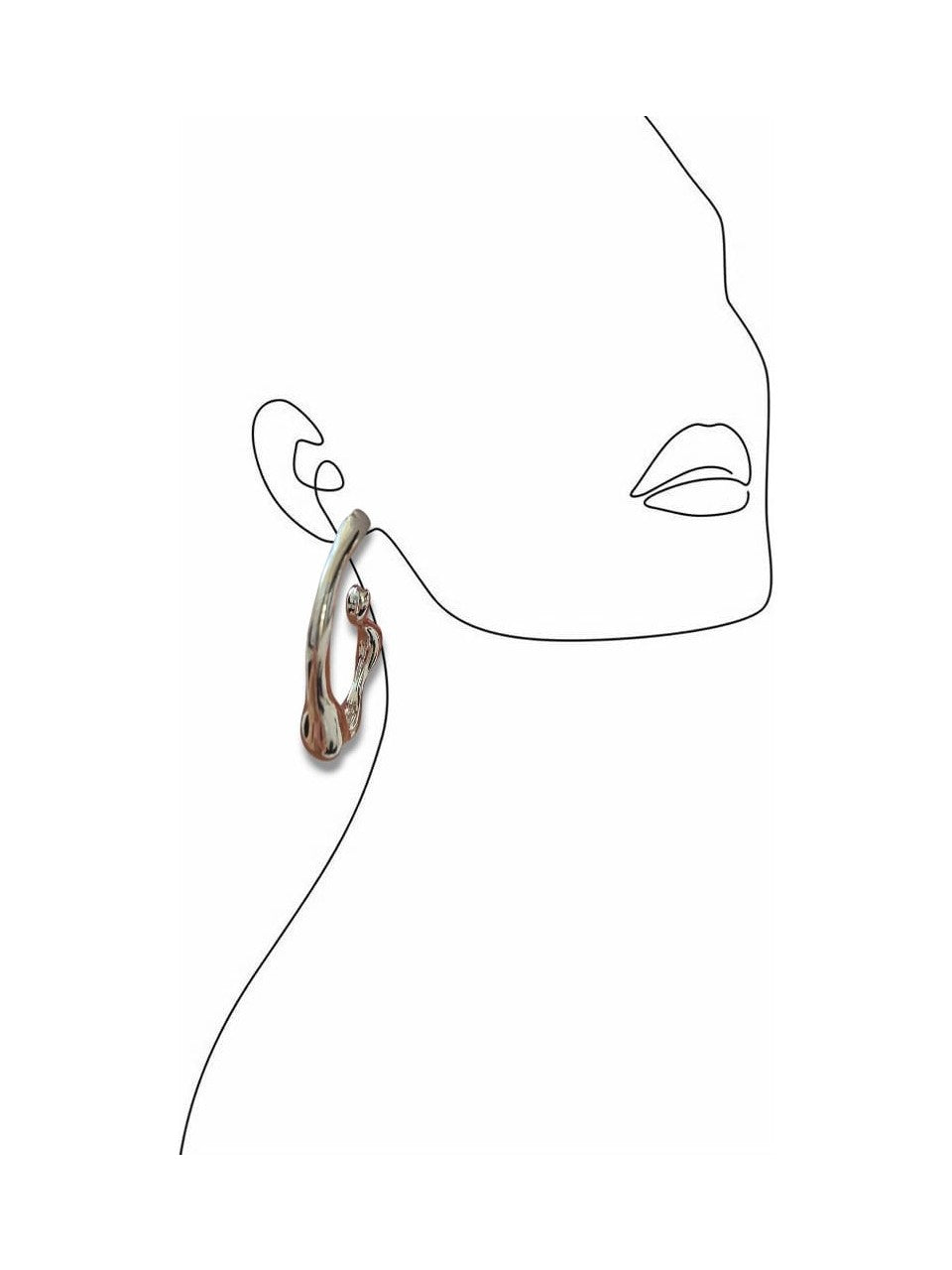 Premium Seri Kadın Dalgalı Çelik Küpe