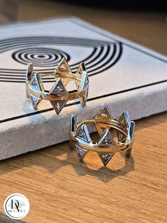 Glow Earrings – Gold Kaplama Taş Detaylı Küpe (KOD-329)