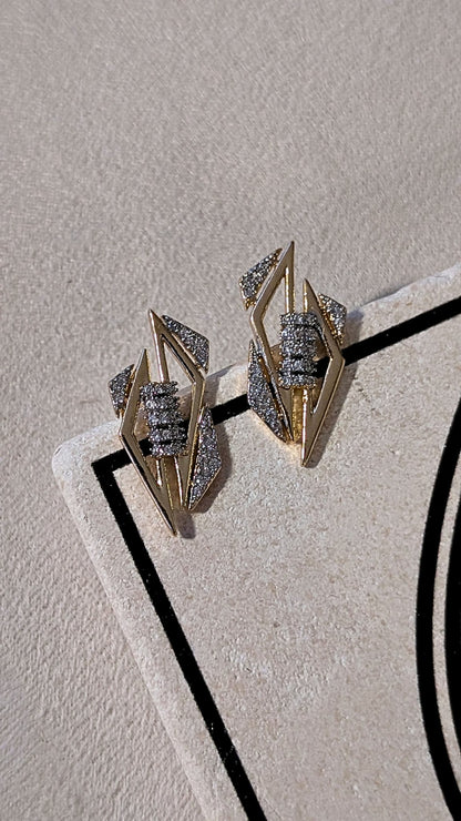 Glow Series - Asimetrik Taşlı Minimal Küpe (KOD-400)