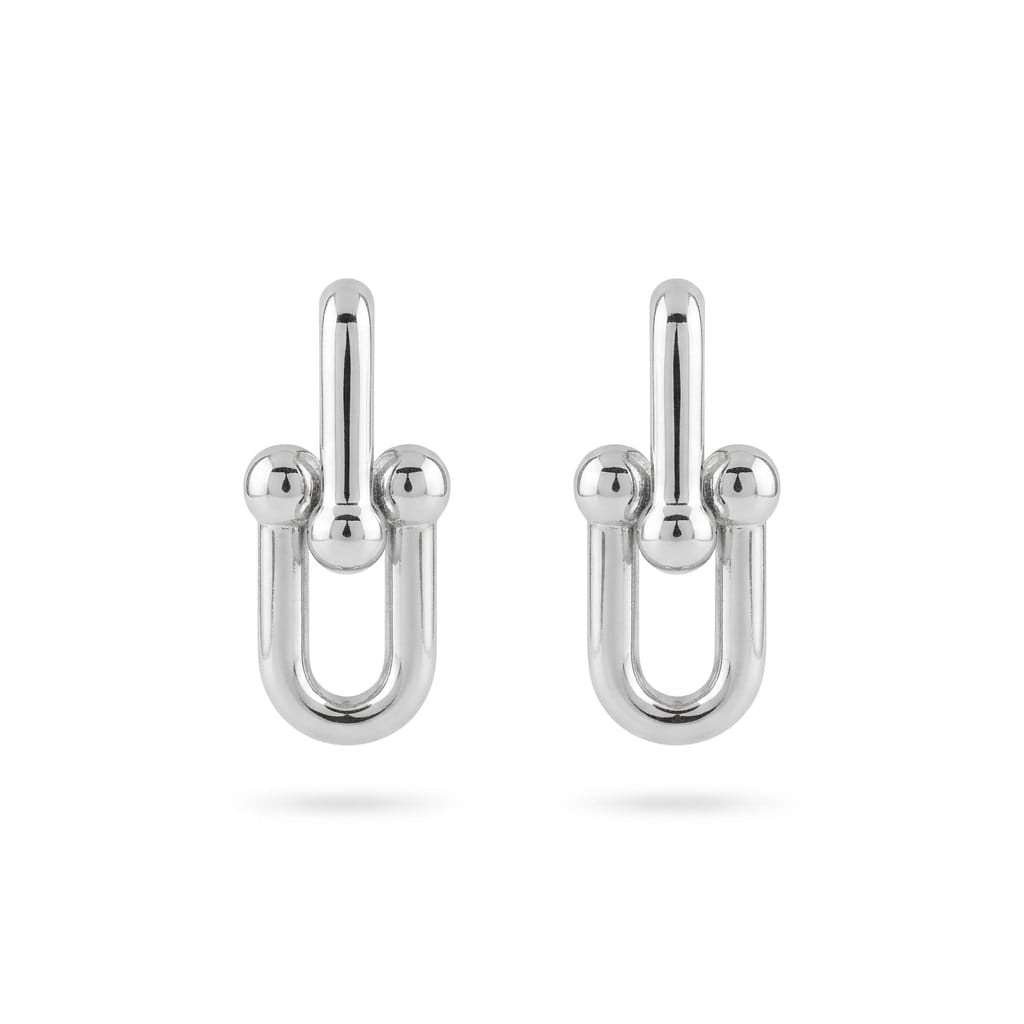 Silver Kaplama Pirinç Tasarım Küpe