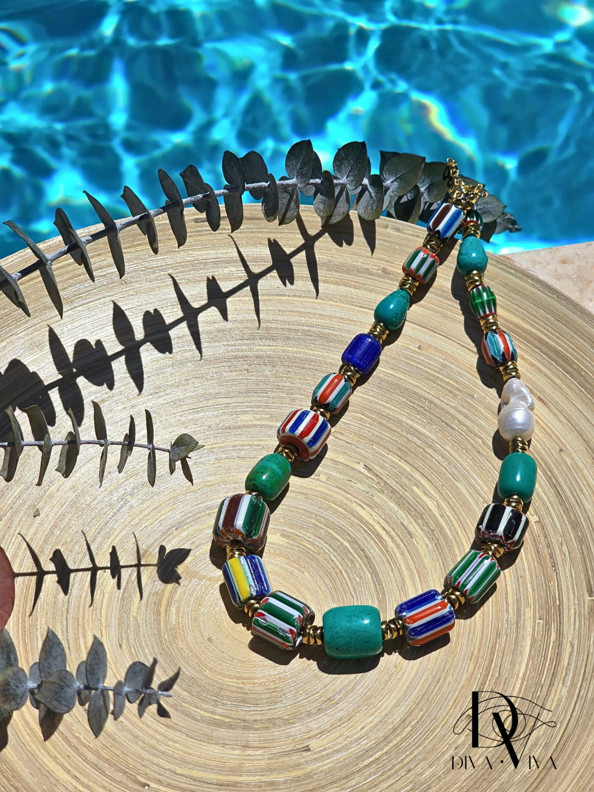 Soleia XVII – Tribal Beads Chevron Rondela Boncuk Kolye (KOD-209)