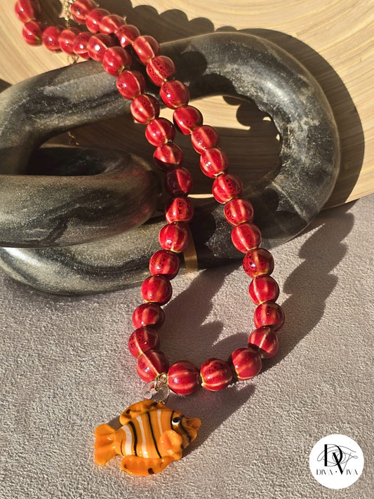 Red Coral Fish Kolye (KOD-251)
