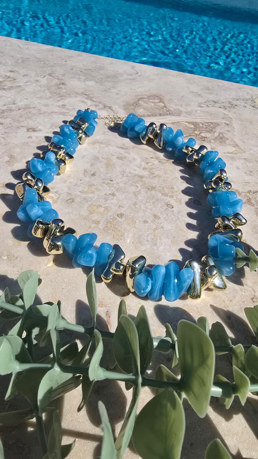 Azure Breeze Boncuk Kolye (KOD-490)