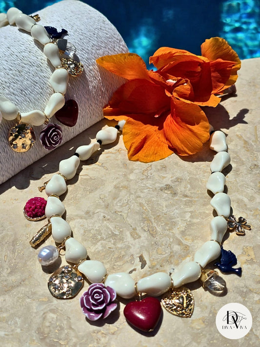 Pearl Garden Charm Kolye (KOD-216)