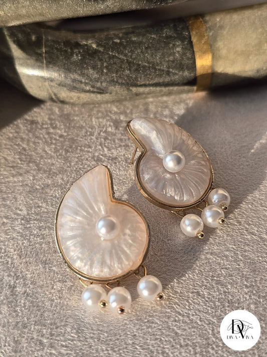 Pearl Shell Sallantılı Küpe (KOD-291)