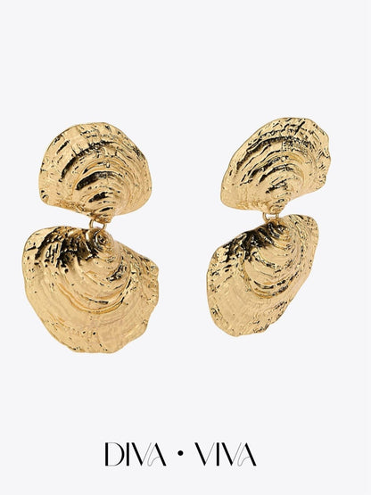 Golden Shell Drop Küpe (KOD-075)