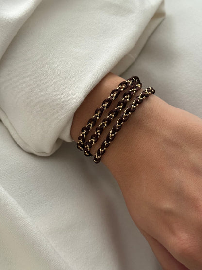 Multi Style Dorika Zincirli İp Detaylı Bileklik (KOD-378)