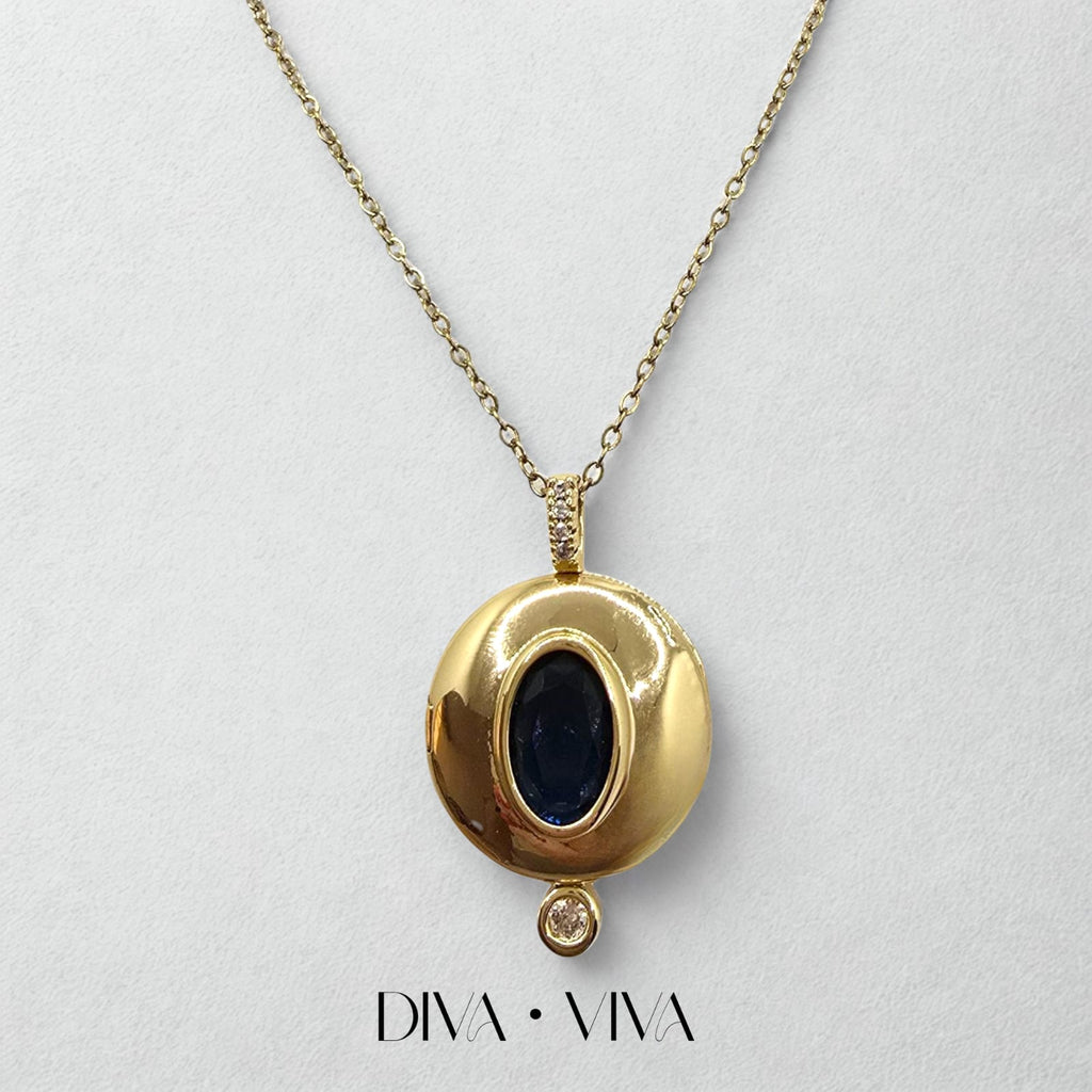 Noir Medallion Çelik Kolye (KOD-142)