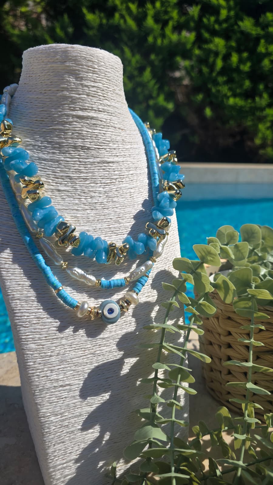 Azure Breeze Boncuk Kolye (KOD-490)