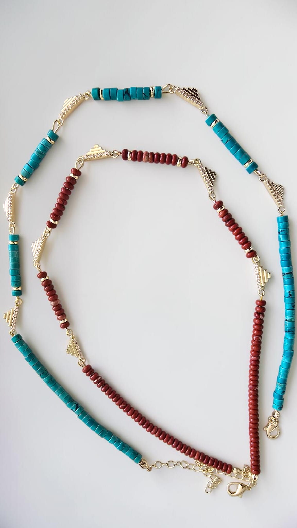 Soleia Beads Turkuaz / Bordo Kolye (KOD-481)