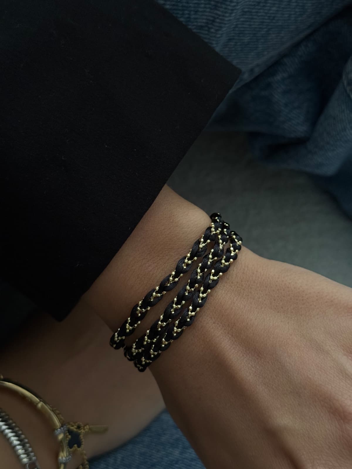 Multi Style Dorika Zincirli İp Detaylı Bileklik (KOD-378)