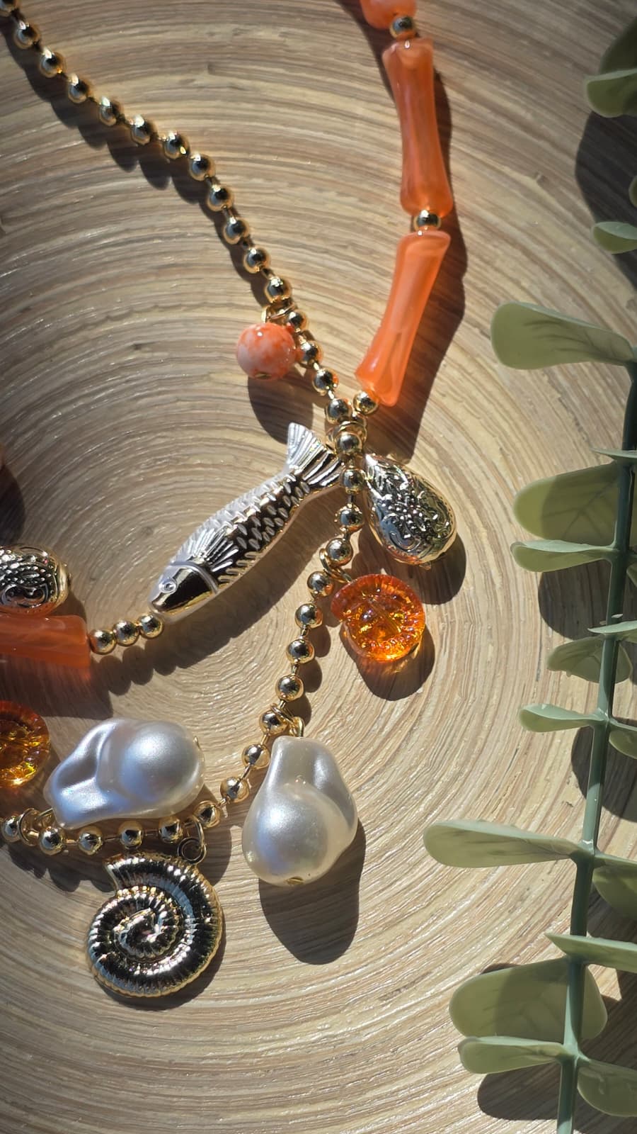 Coral Charm Katmanlı Mercan Kolye (KOD-489)