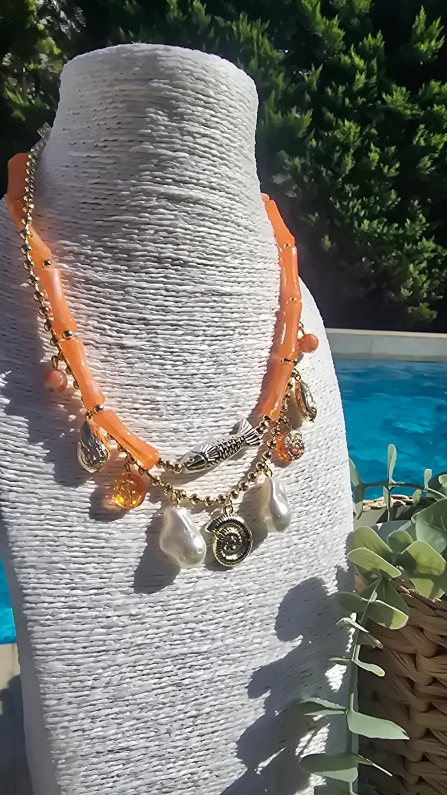 Coral Charm Katmanlı Mercan Kolye (KOD-489)