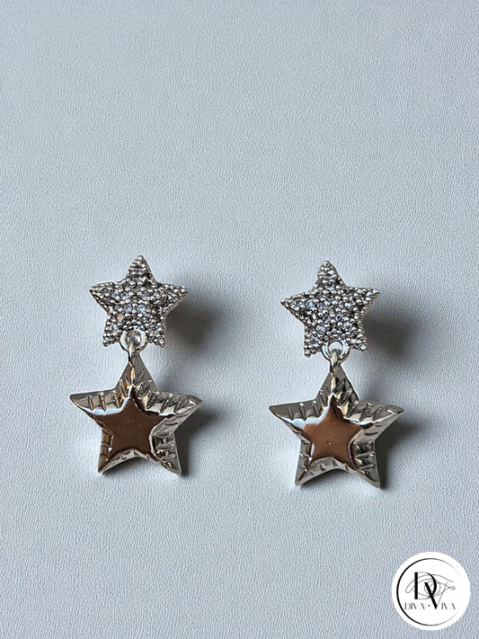 Glow Earrings – Silver Kaplama Taş Detaylı Küpe (KOD-362)