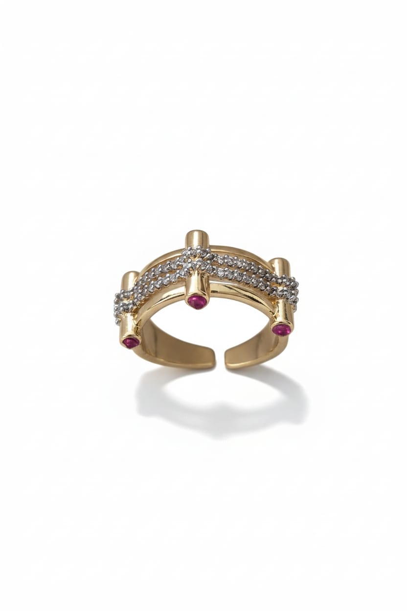 Modernist Pink Point Ayarlanabilir Yüzük (KOD-426)