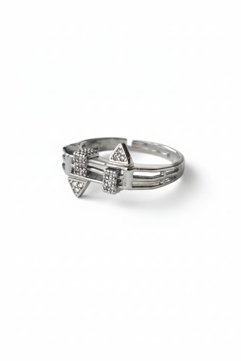 Urban Geometric Silver Ring (KOD-427)