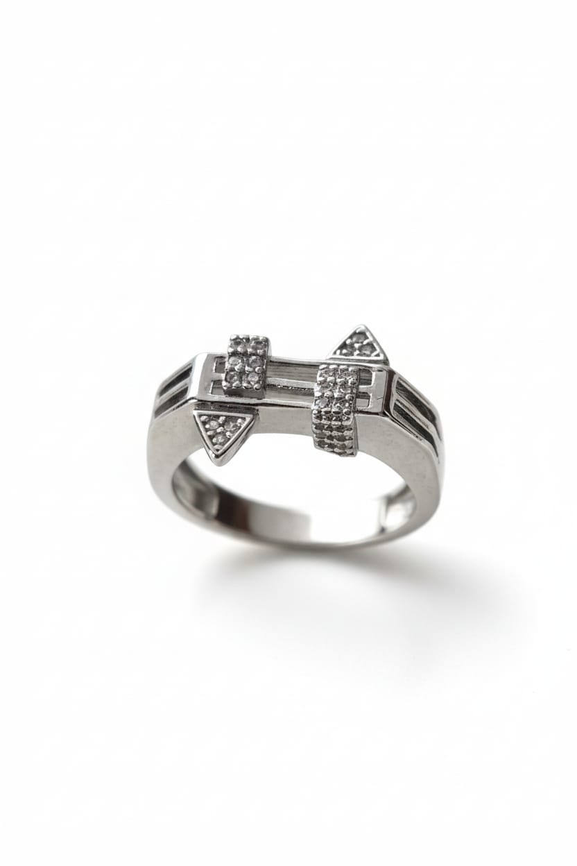 Urban Geometric Silver Ring (KOD-427)