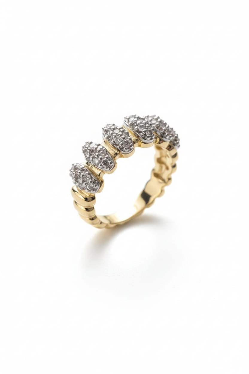 Eternal Glow Beş Taşlı Tasarım Yüzük (KOD-431)