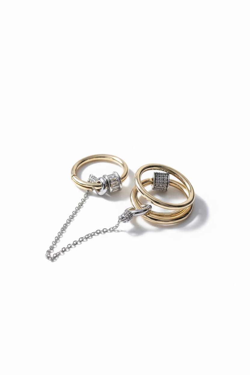 Stellar Connection Zincirli Çiftli Yüzük (KOD-441)