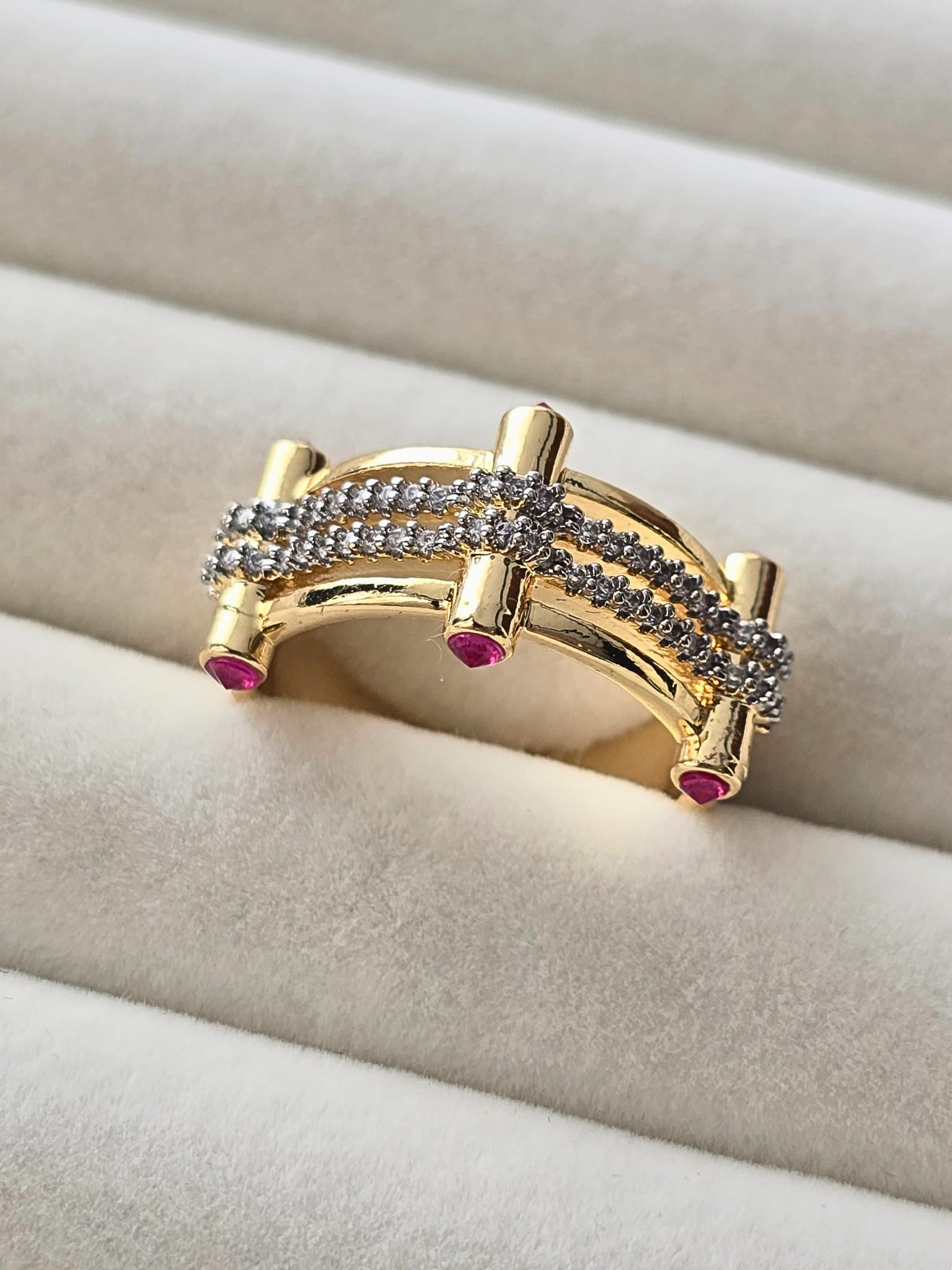 Modernist Pink Point Ayarlanabilir Yüzük (KOD-426)