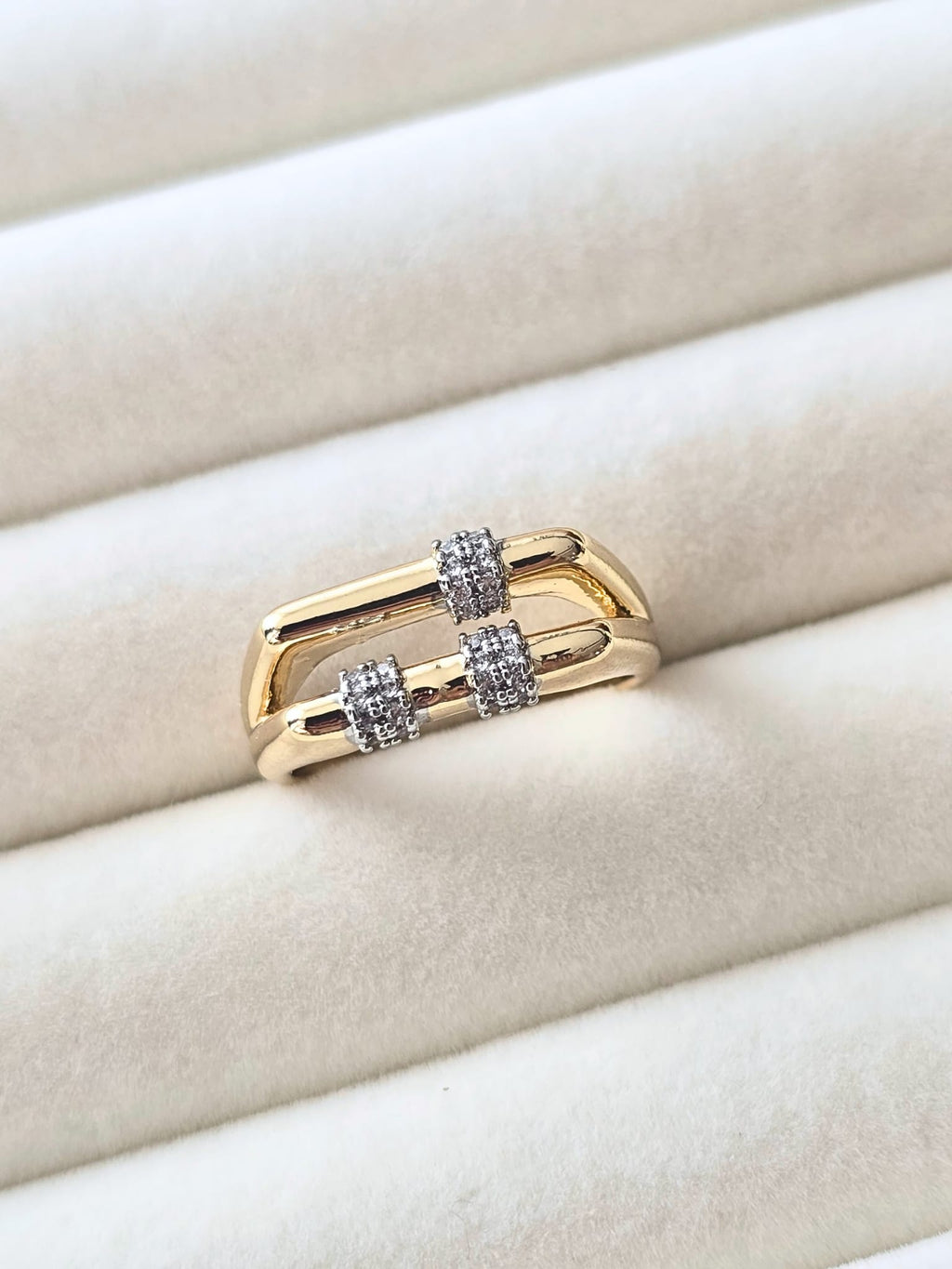 Linear Glow Çift Bantlı Yüzük (KOD-437)