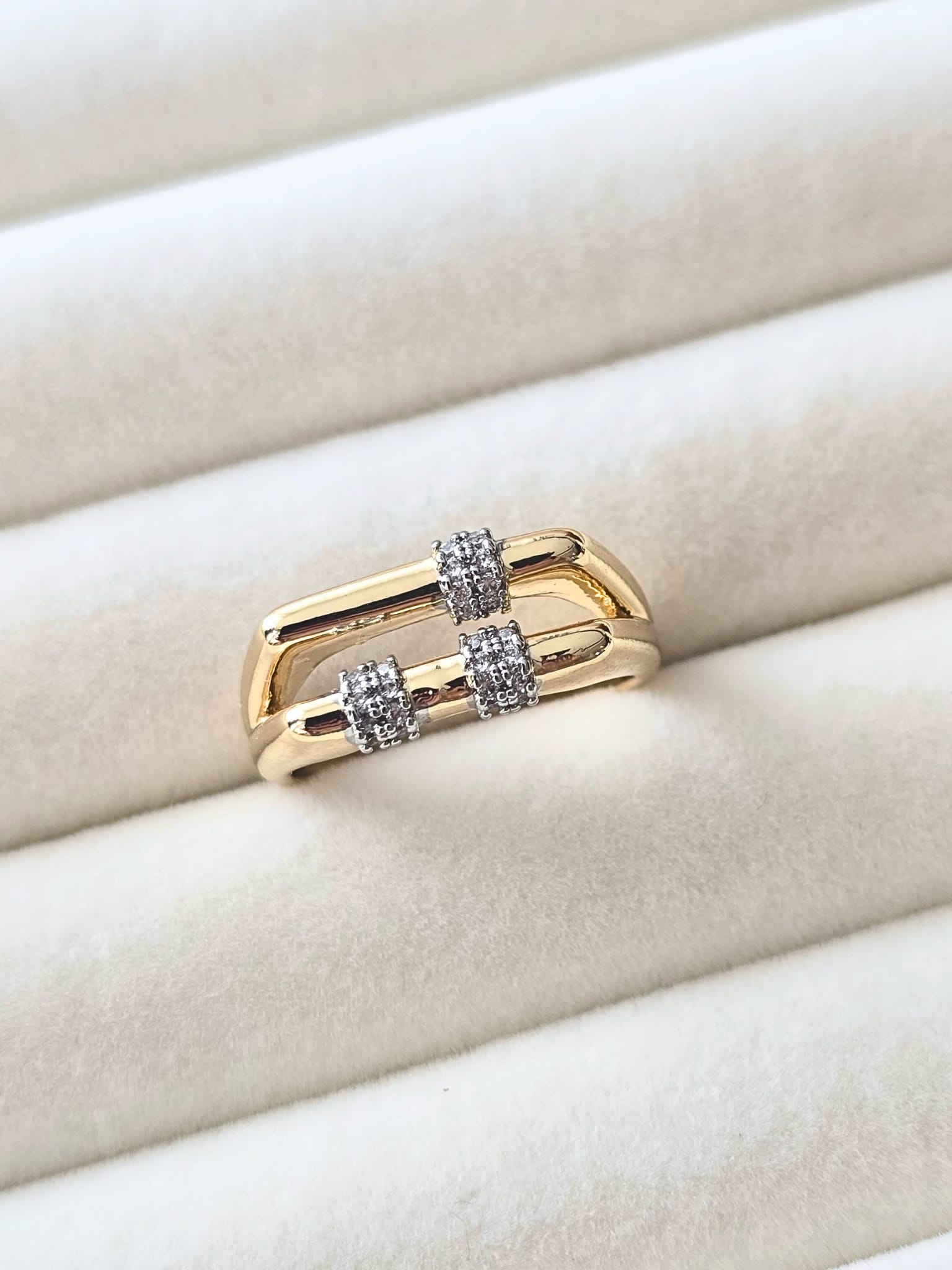 Linear Glow Çift Bantlı Yüzük (KOD-437)