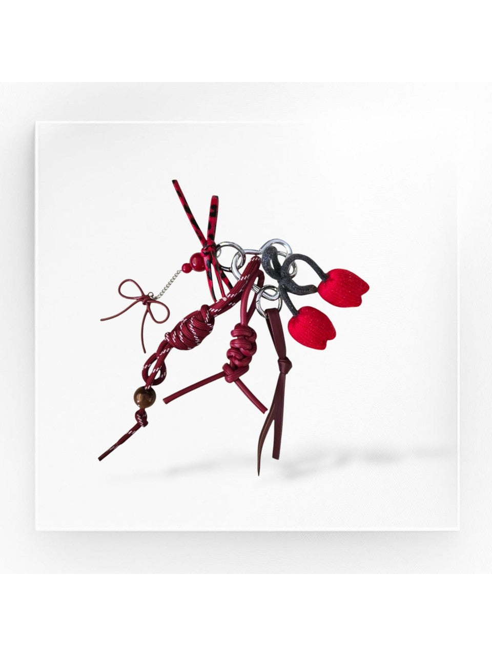 Örgü Kiraz Figürlü Çanta Charmı (DML9997)