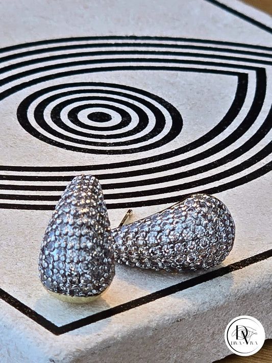 Glow Earrings – Gold Kaplama Zirkon Detaylı Damla Küpe (KOD-314)