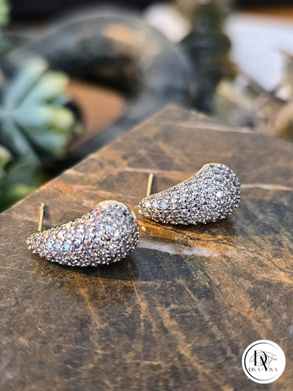 Glow Earrings – Gold Kaplama Zirkon Detaylı Damla Küpe (KOD-314)