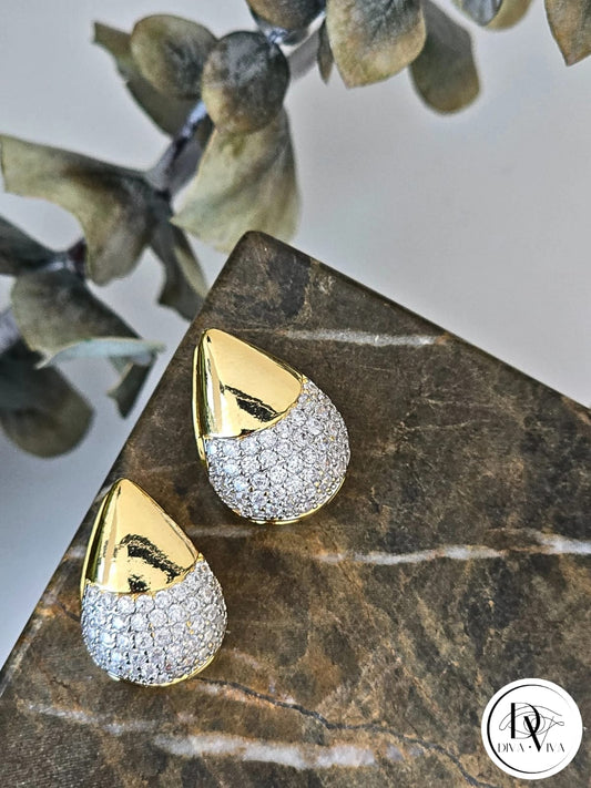 Glow Earrings – Gold Kaplama Zirkon Detaylı Damla Küpe (KOD-315)