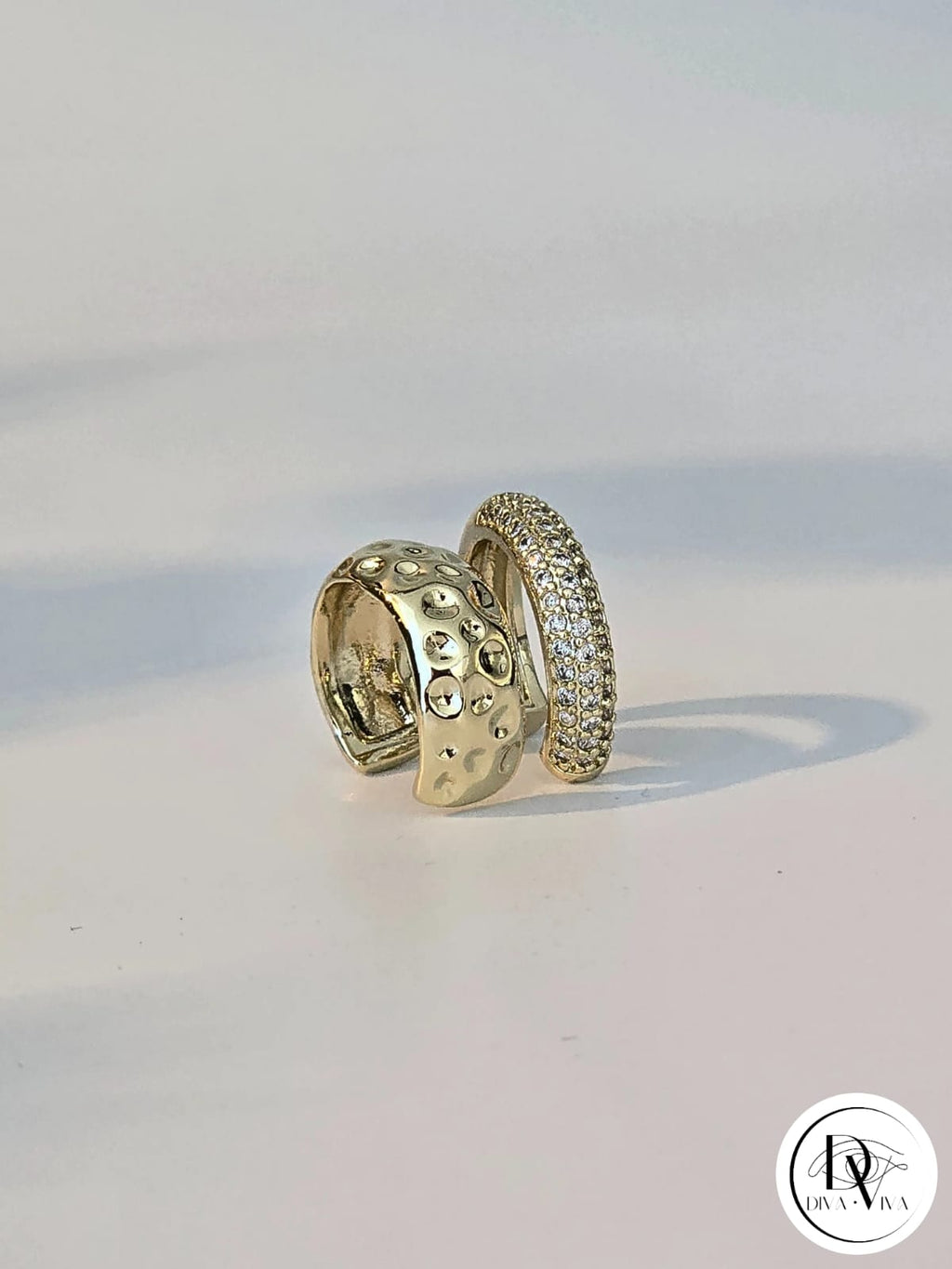 Glow EarCuff – Gold & Silver Kaplama Zirkon Detaylı (KOD-306)