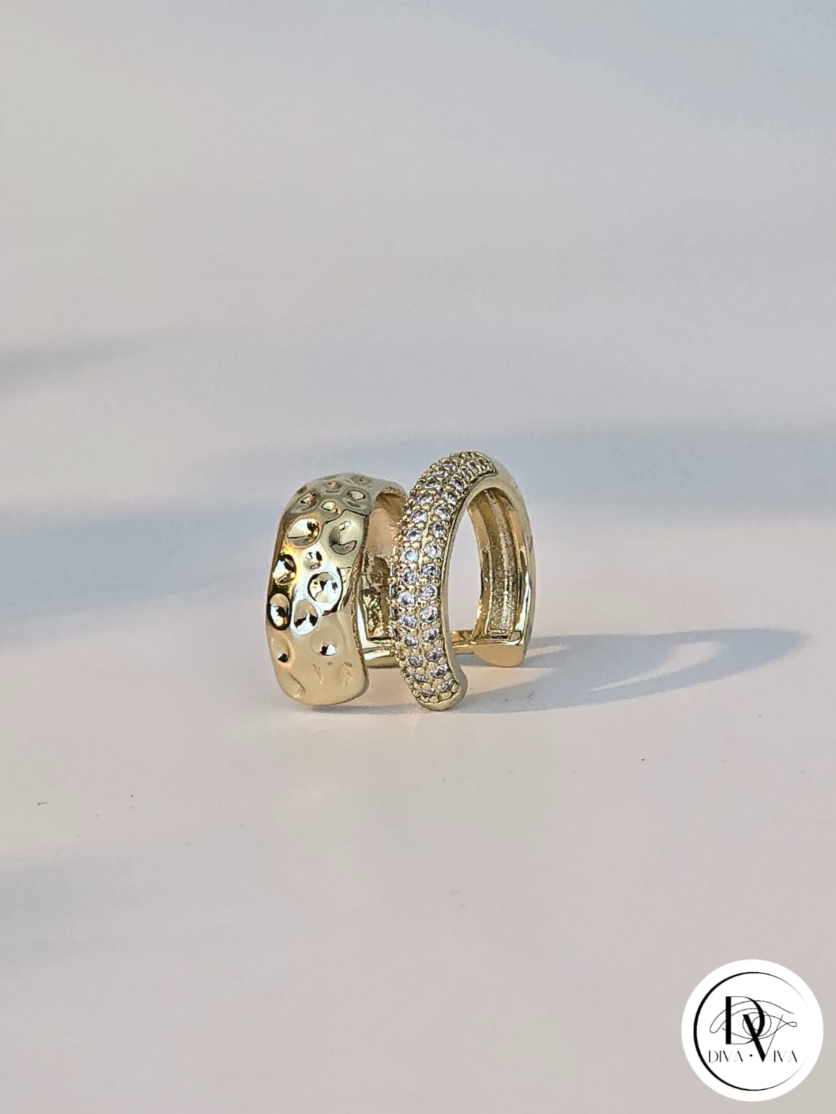 Glow EarCuff – Gold & Silver Kaplama Zirkon Detaylı (KOD-306)