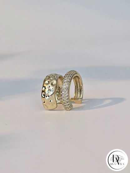 Glow EarCuff – Gold & Silver Kaplama Zirkon Detaylı (KOD-306)