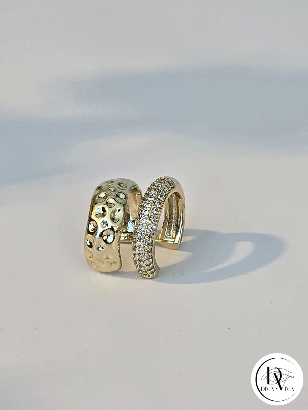 Glow EarCuff – Gold & Silver Kaplama Zirkon Detaylı (KOD-306)