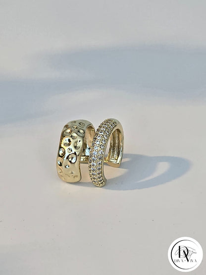 Glow EarCuff – Gold & Silver Kaplama Zirkon Detaylı (KOD-306)