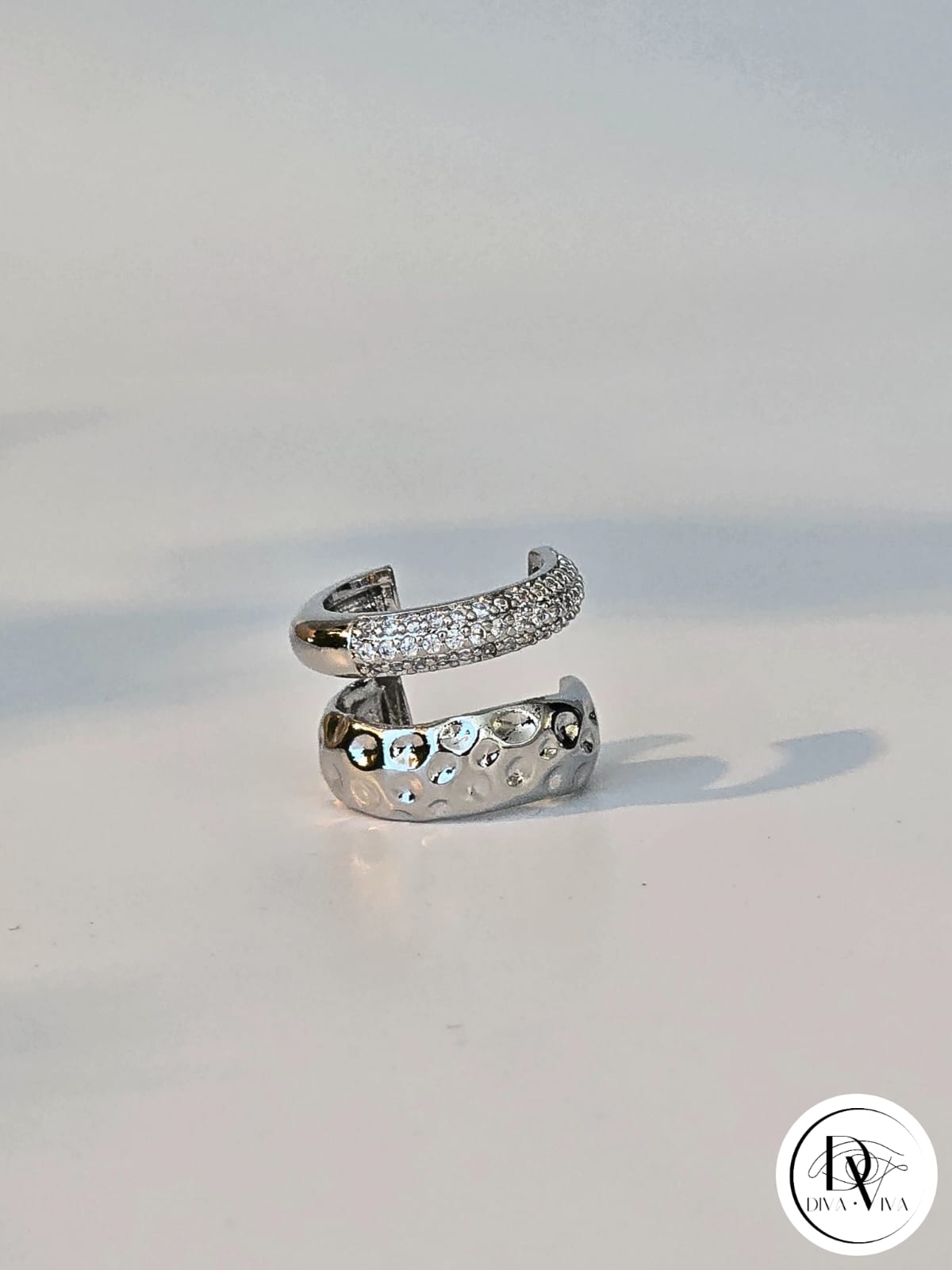 Glow EarCuff – Gold & Silver Kaplama Zirkon Detaylı (KOD-306)